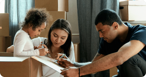 Family moving into new house