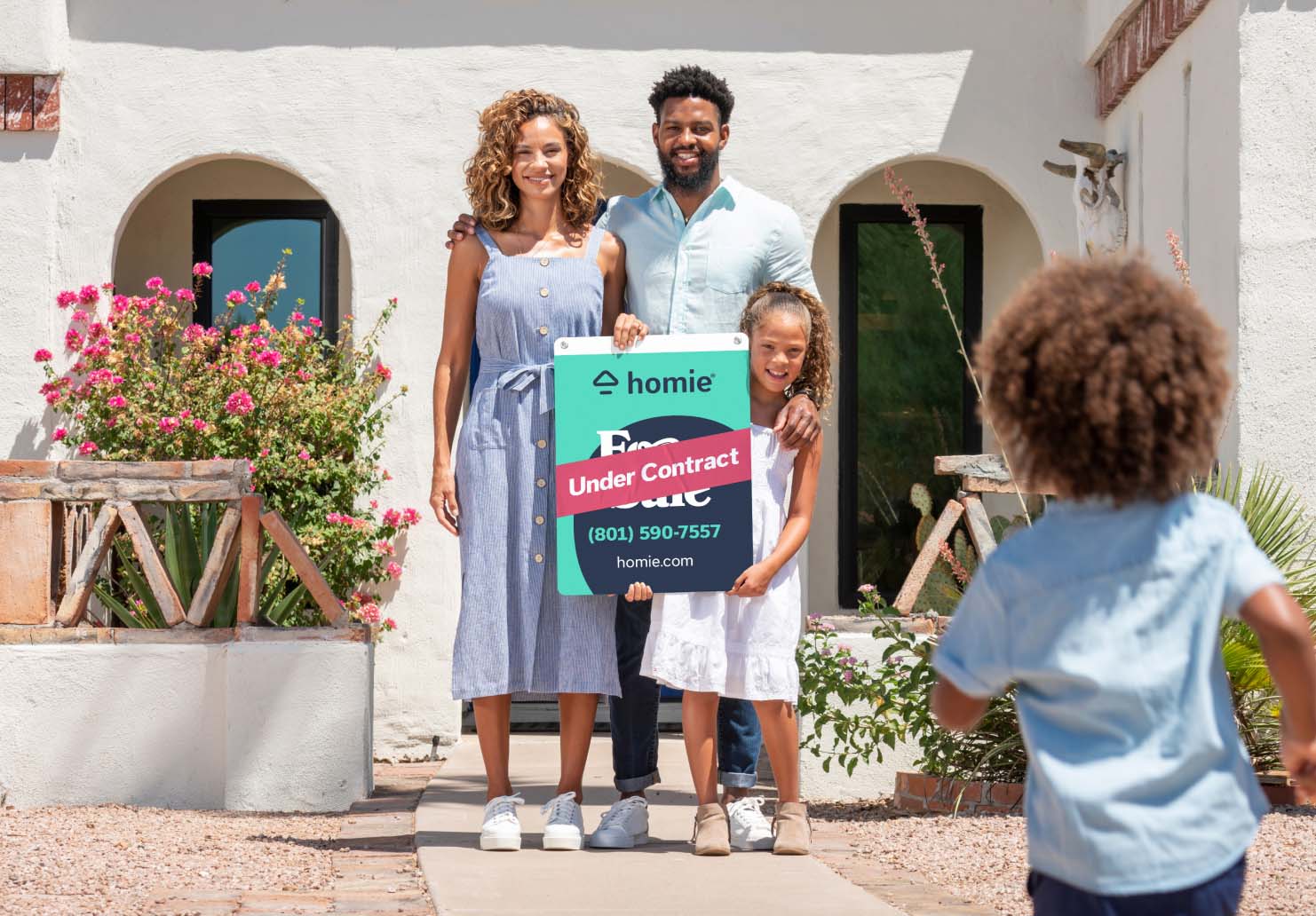 Family being welcomed into new house